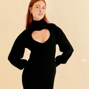 FARM Rio Black Heart Cutout Dress